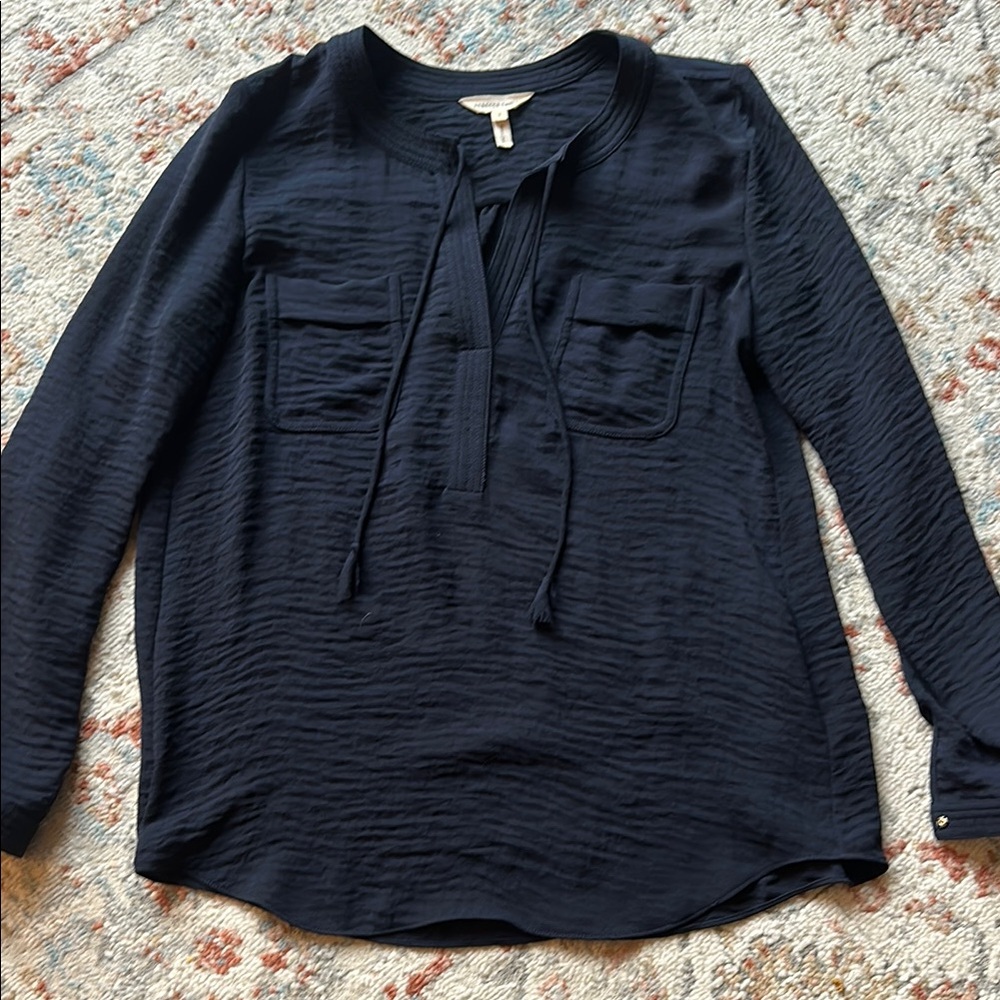 Rebecca Taylor Navy Long Sleeve Top